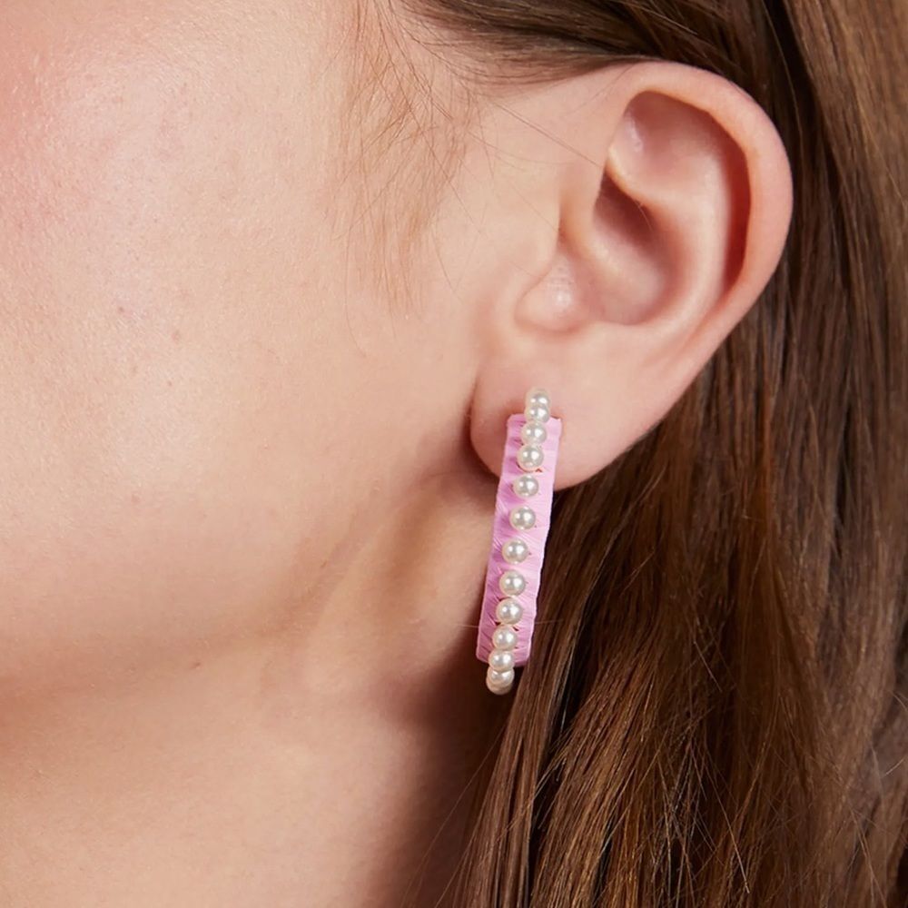 imitation pearl raffia hoop earrings
kate spade new york